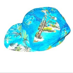 The Classics Hawaiian Tropical Allover Print adjustable baseball hat grey bill